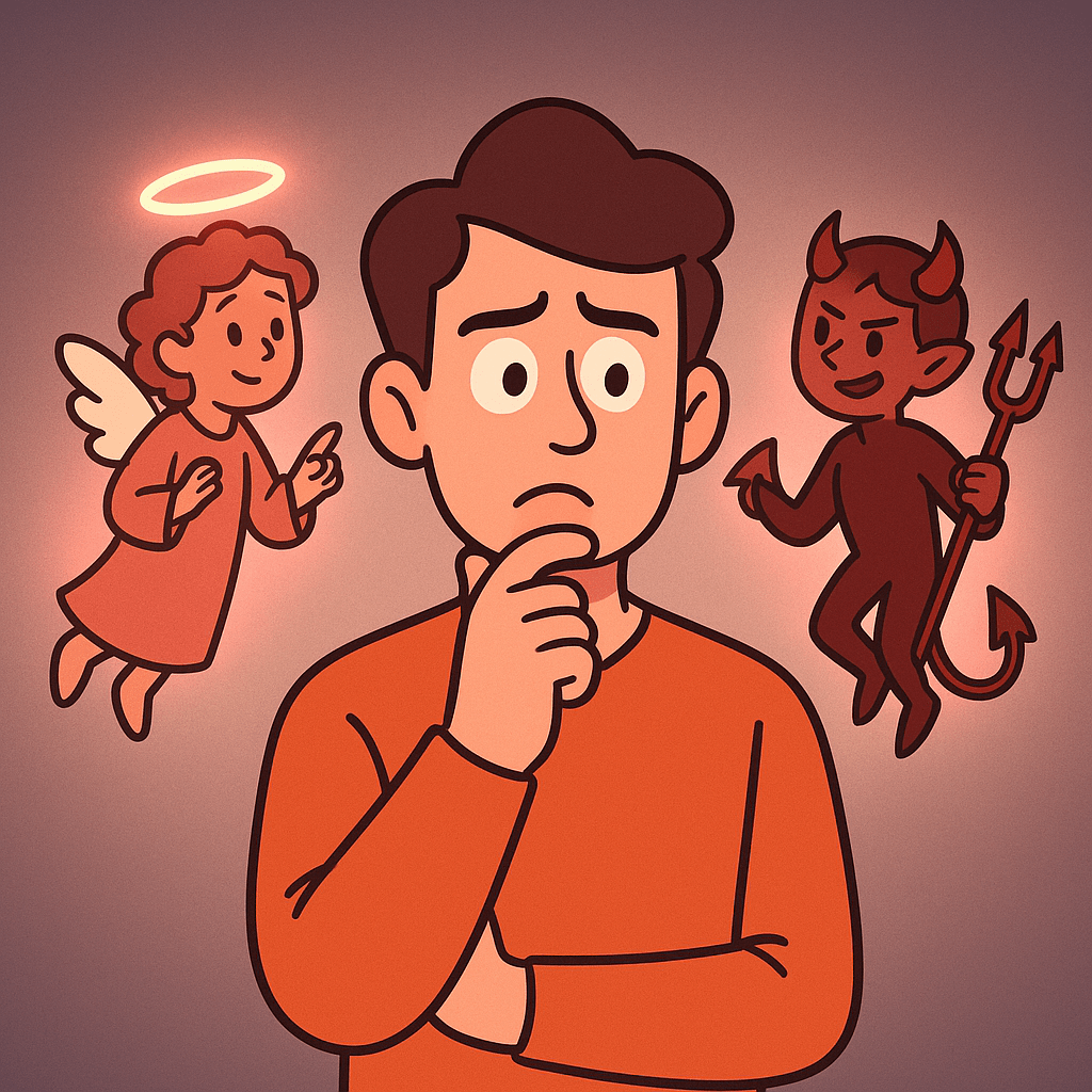 guy making hard choice