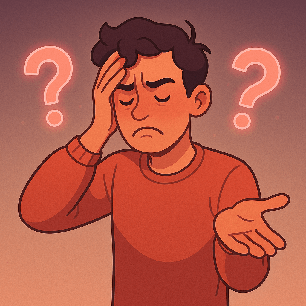 guy upset with hard choice