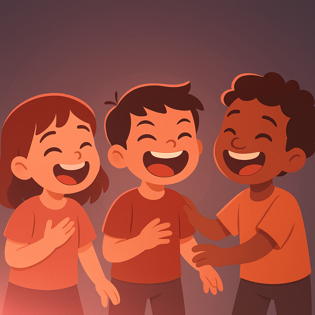 3 kids laughing