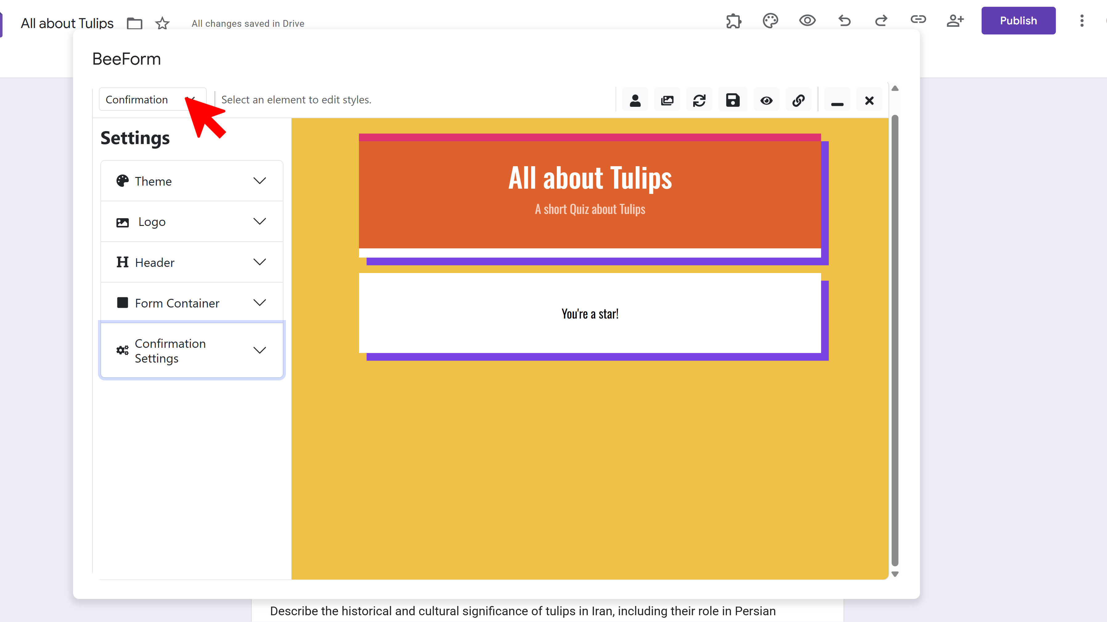 Custom message editor for confirmation and closed pages