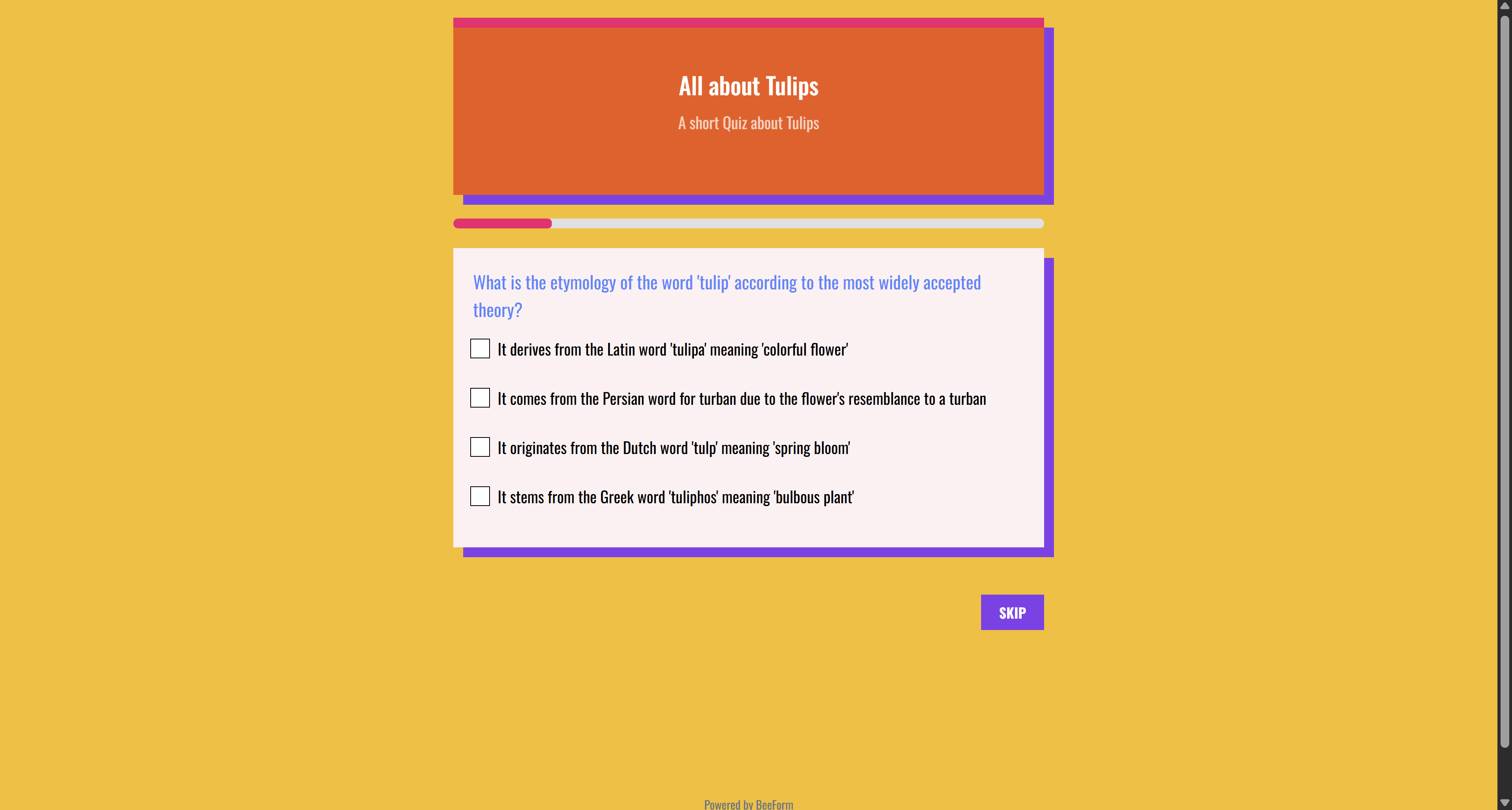 Live preview of the customized form