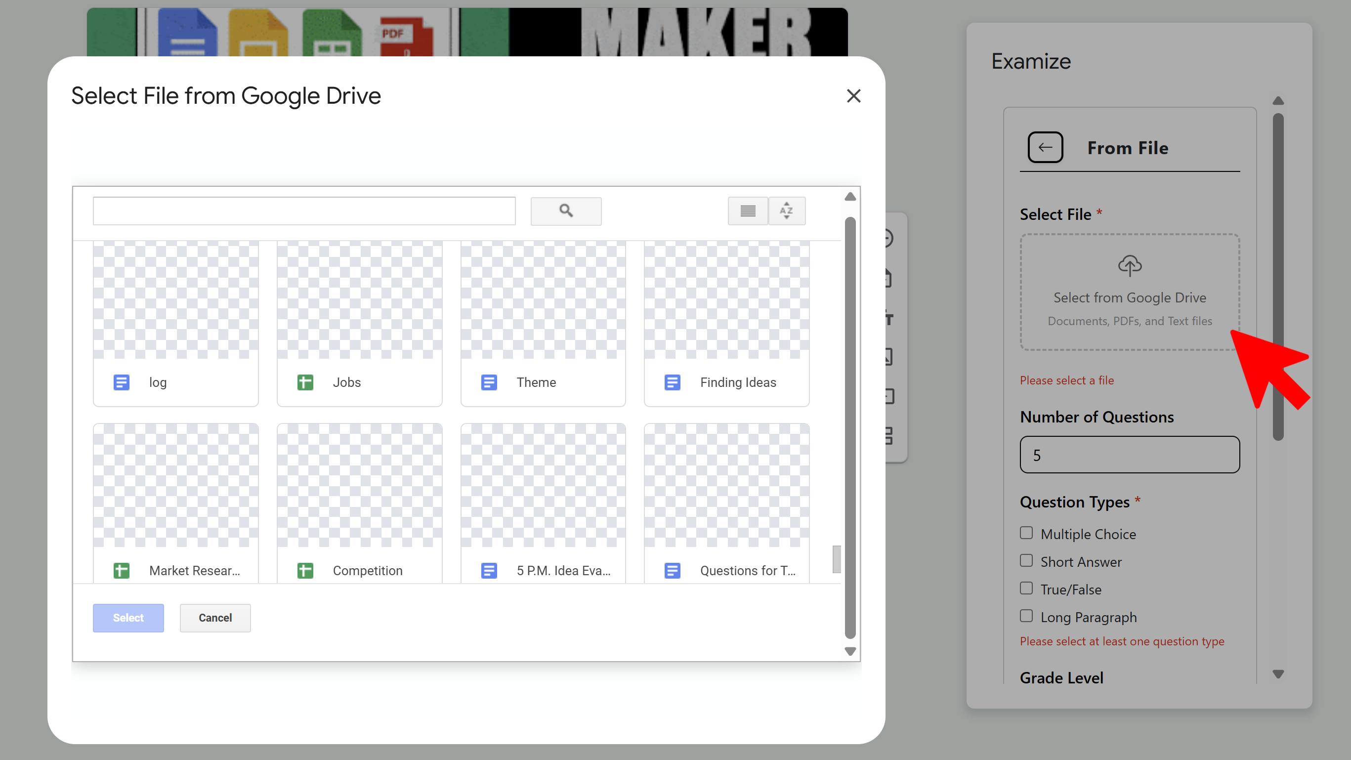 Generate questions from uploaded file
