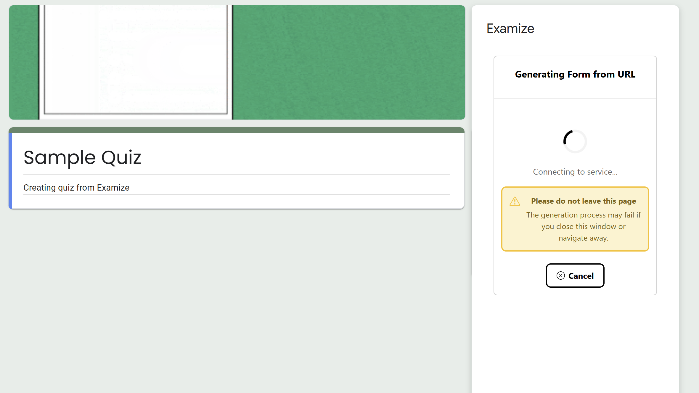 Question generation progress indicator