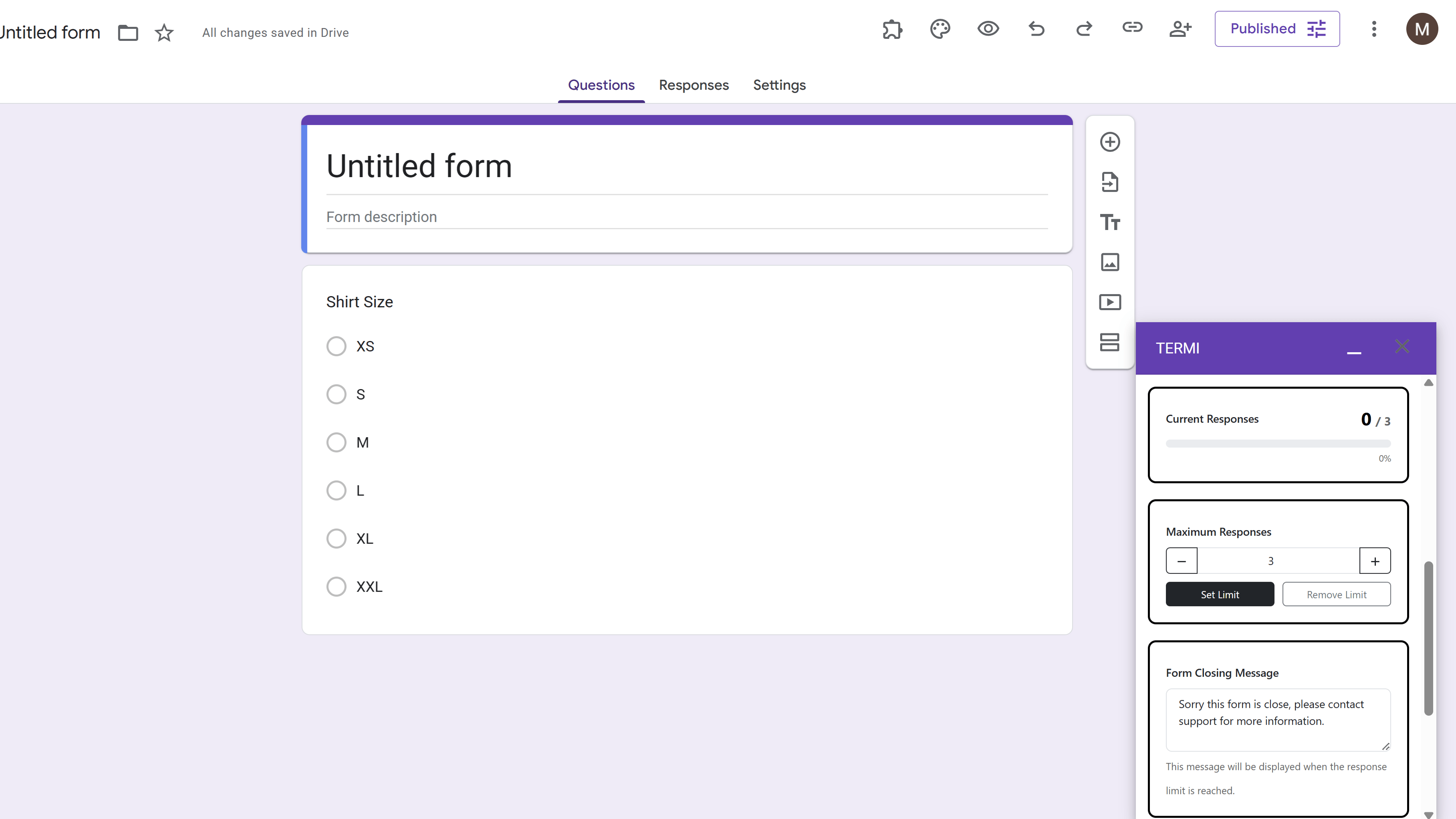 Set Response Limit in Termi
