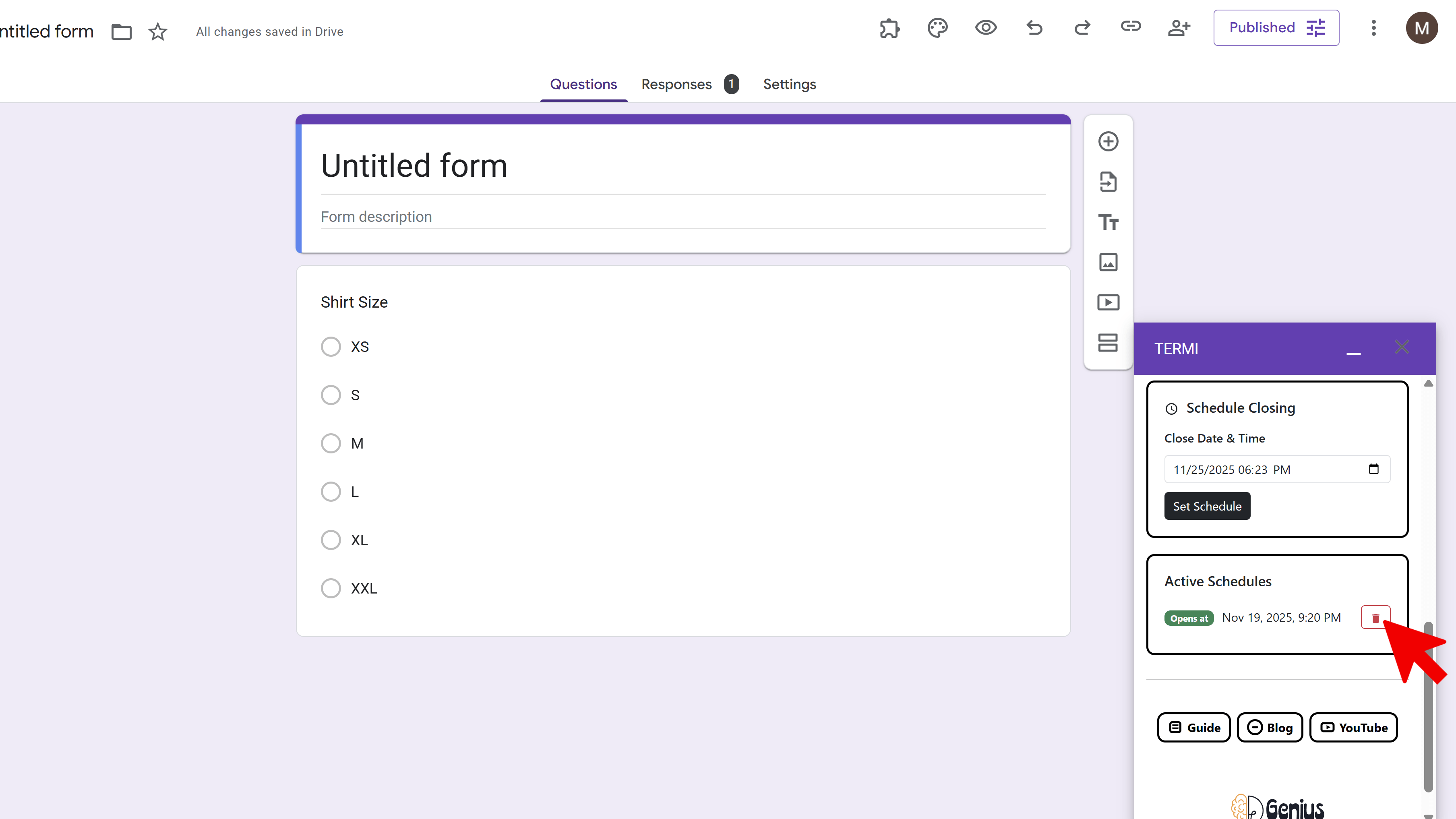 Schedule management dashboard with multiple schedules