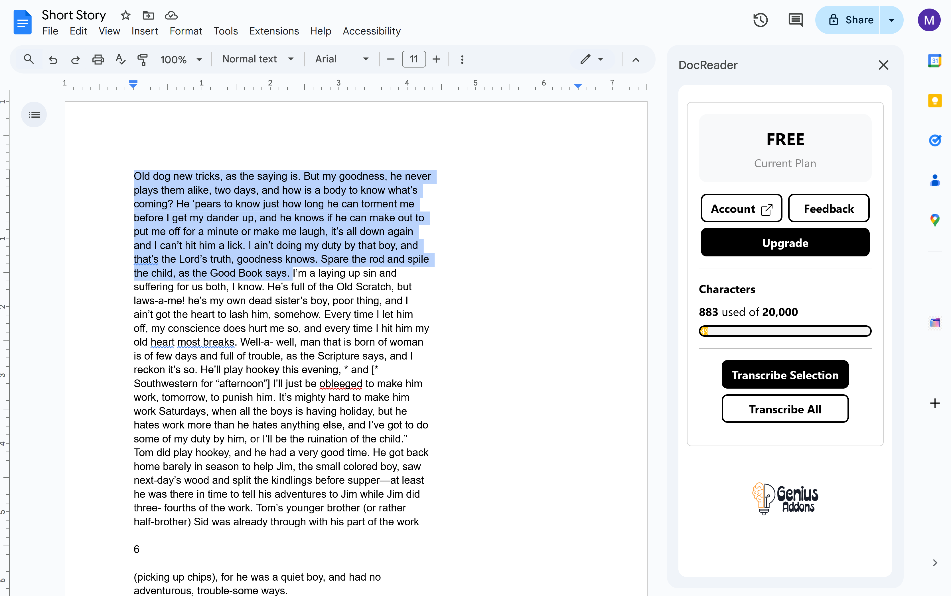 Select Text to Read