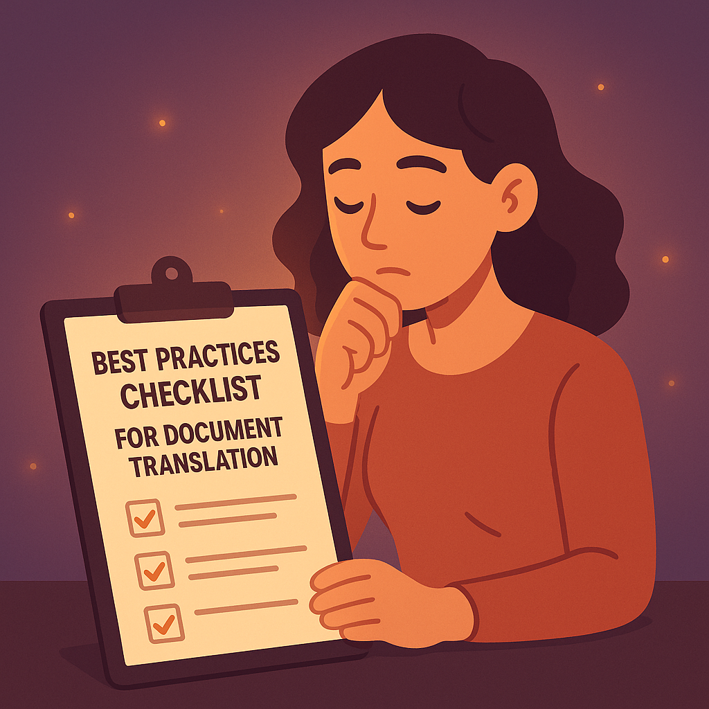 Best practices checklist for document translation