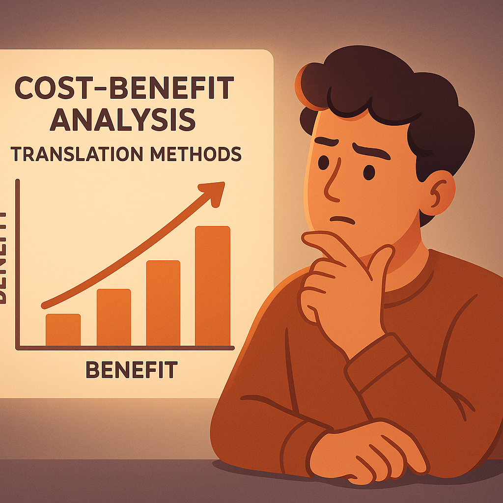 Cost benefit analysis chart for translation methods
