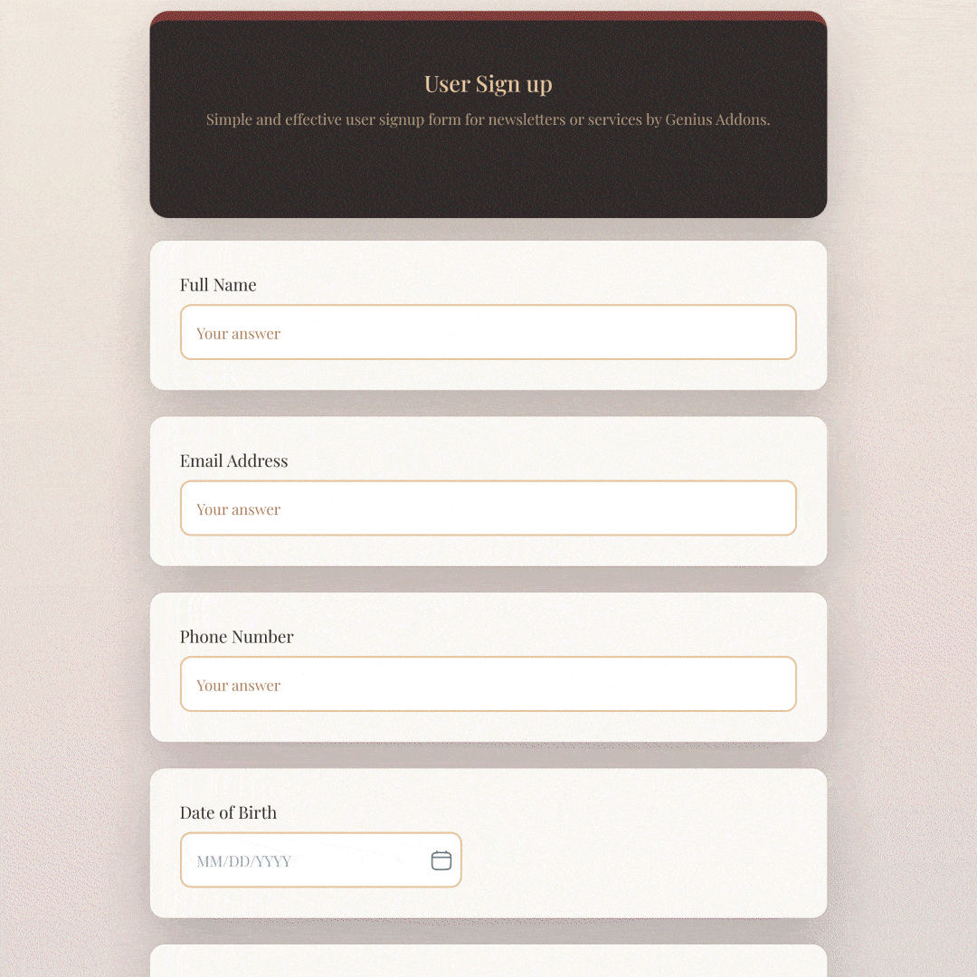 BeeForm Examples and Templates
