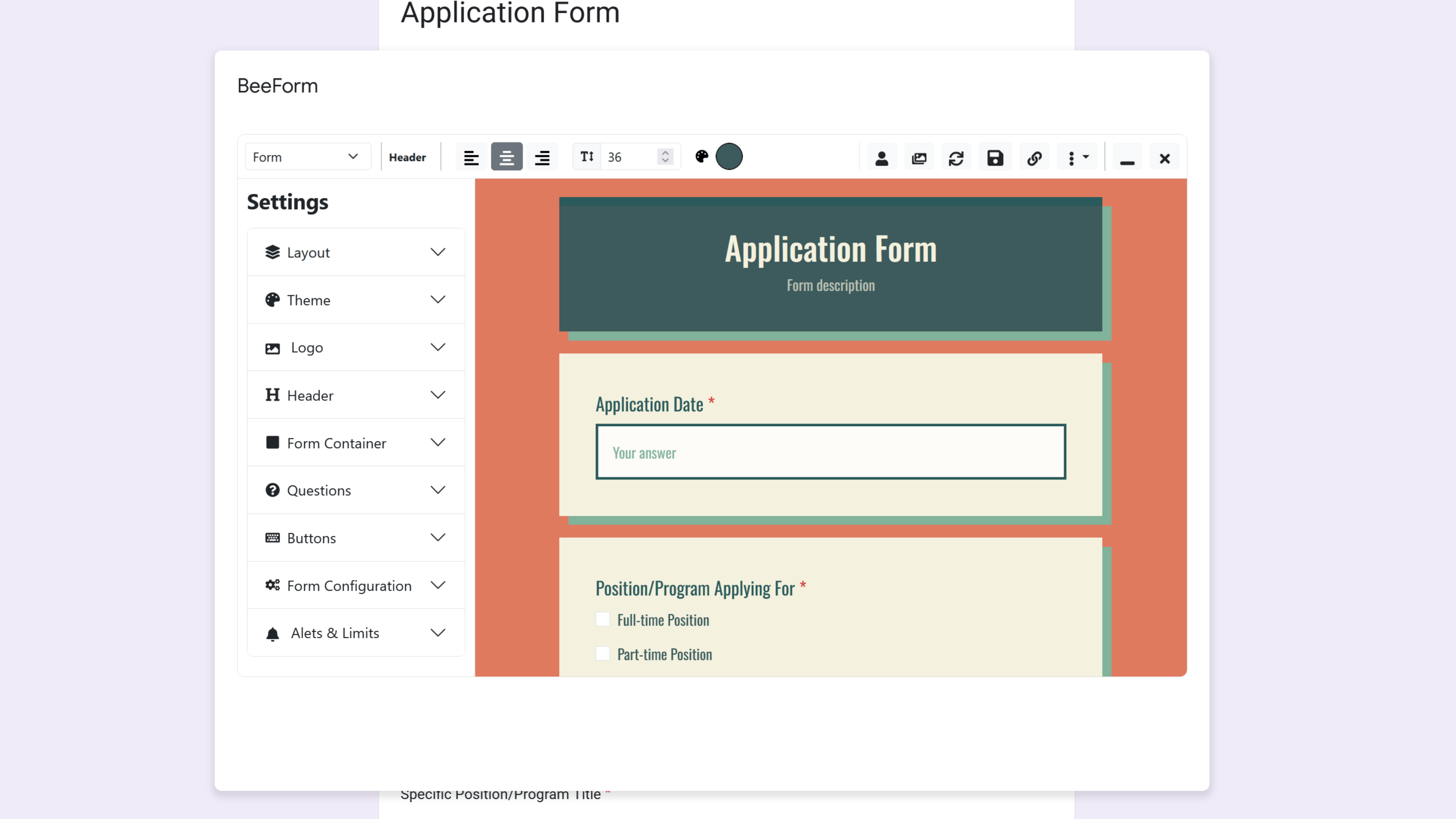 BeeForm User Interface