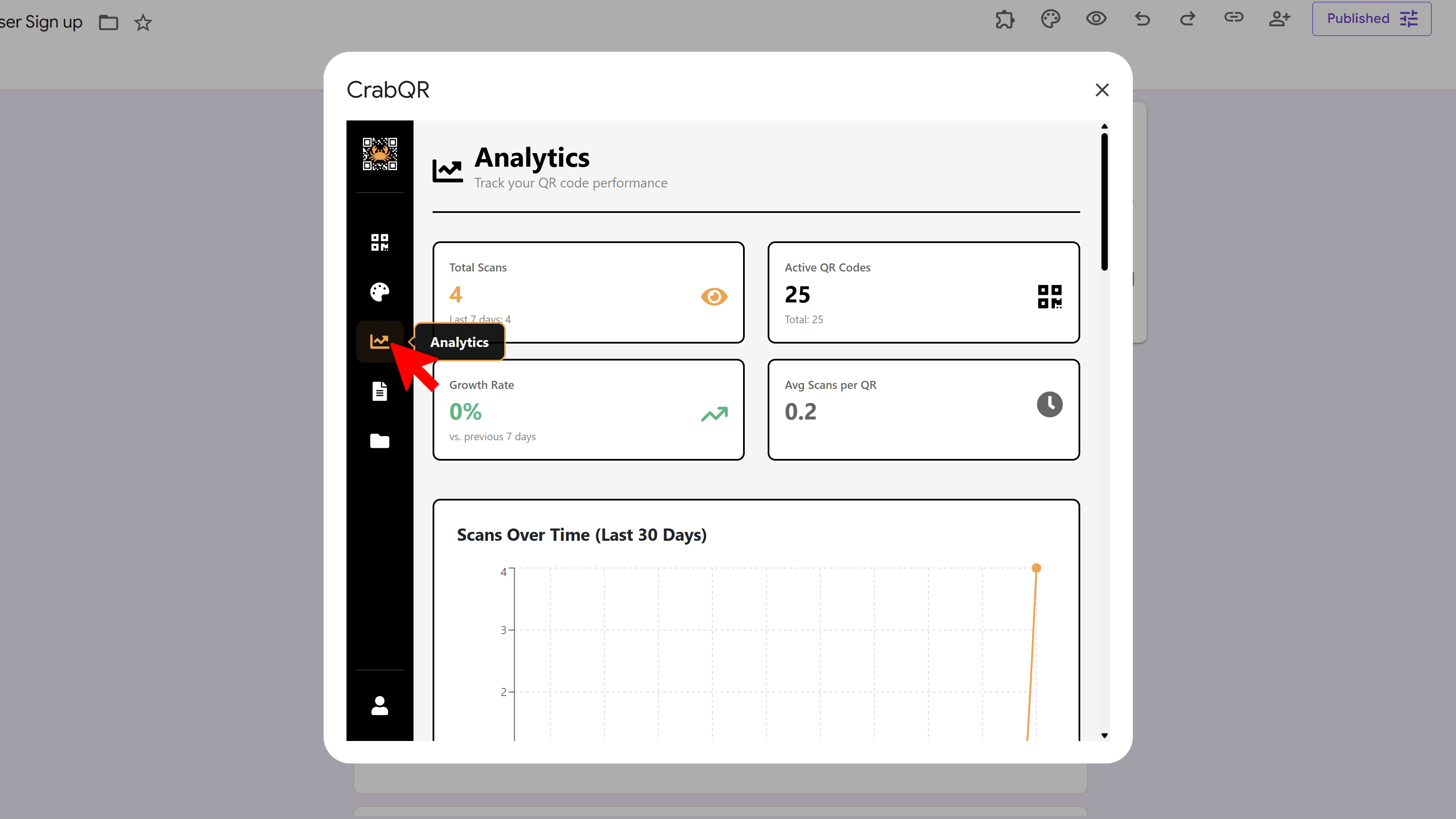 Analytics navigation