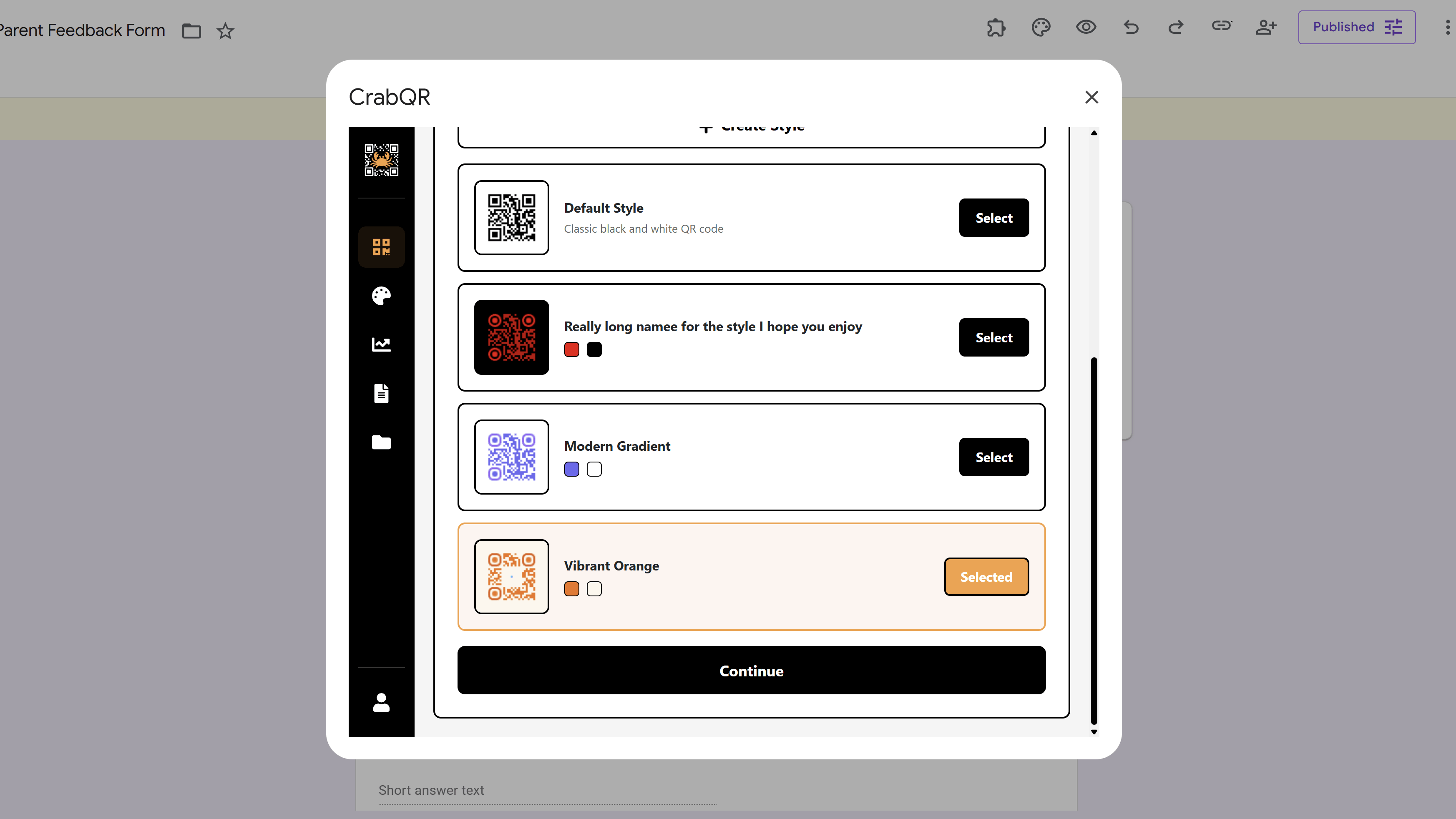 Customize QR code style with colors, logos, and corner styles